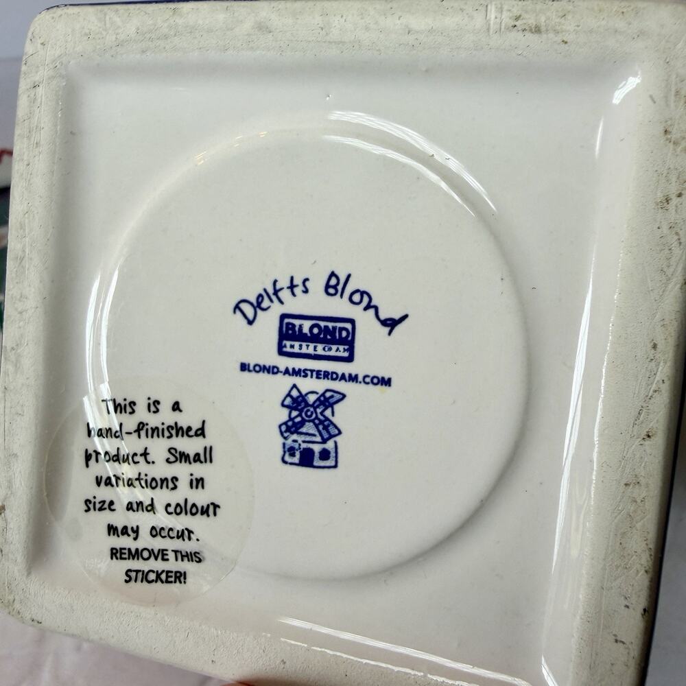 Delfts Blond Tea Light House “Home Sweet Home” With Cat Hand Painted Netherlands - Picture 6 of 6